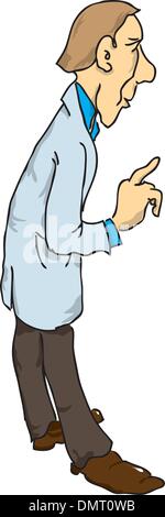 Ein Wissenschaftler in einem weißen Kittel Stock Vektor