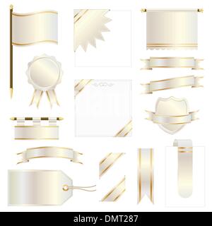 Gold Fahnen und Bänder Stock Vektor