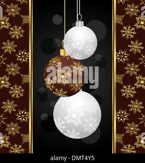 nette Weihnachtskarte mit Kugeln Stock Vektor