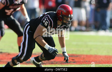 San Diego State aztekischen Jonathan Soto Blitzen während zweite Quartal Maßnahmen gegen TCU im Qualcomm Stadium in San Diego CA. TCU besiegte SDSU 55-12. (Kredit-Bild: © Nick Morris/Southcreek Global/ZUMApress.com) Stockfoto