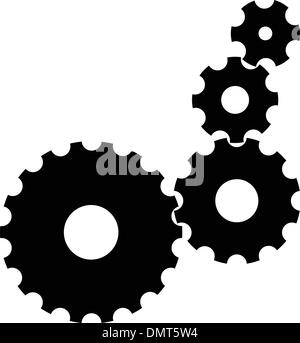 Isolierte Vektor Zahnräder auf weißem Hintergrund Stock Vektor