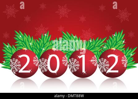 Weihnachten Hintergrund mit Silvester Ball im Jahr 2012 Stock Vektor