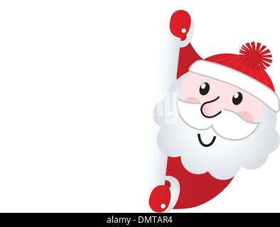 Santa Claus mit leeren Banner Schild, isoliert auf weiss Stock Vektor