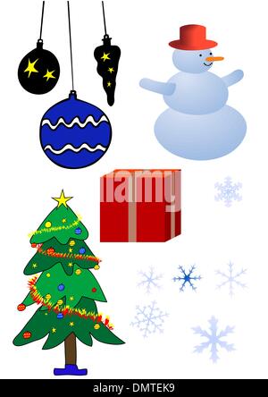 verschiedene Design-Elemente für Weihnachten - Vektor Stock Vektor