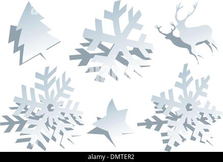 Papier Schneeflocken, Vektor Stock Vektor