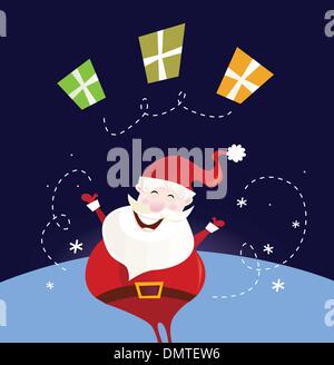 Santa Claus mit Weihnachtsgeschenke Stock Vektor