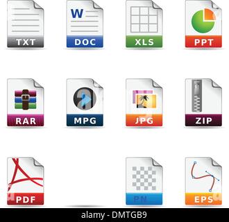 Web-Icons - Dateitypen Stock Vektor