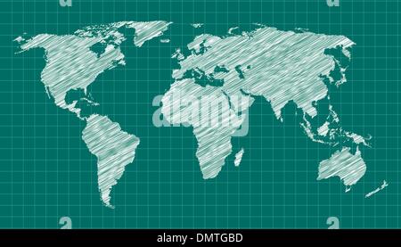 Welt Karte Skizze Stock Vektor