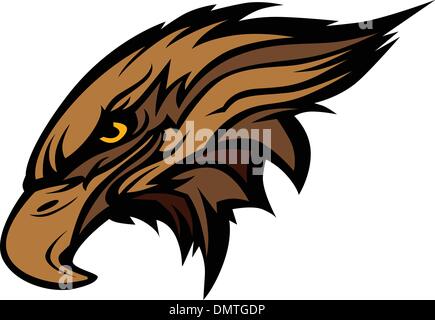 Maskottchen Kopf eines Falken oder Habicht Vektor-Illustration Stock Vektor