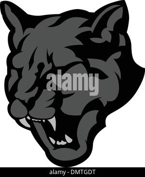 Panther Maskottchen Kopf Vektorgrafik Stock Vektor