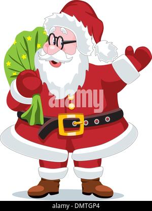 Vektor-Weihnachtsmann einen Sack Stock Vektor