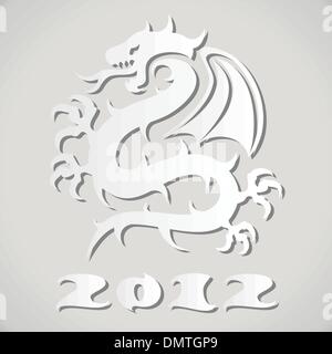 Vektor-weißes Papier-Drachen Stock Vektor