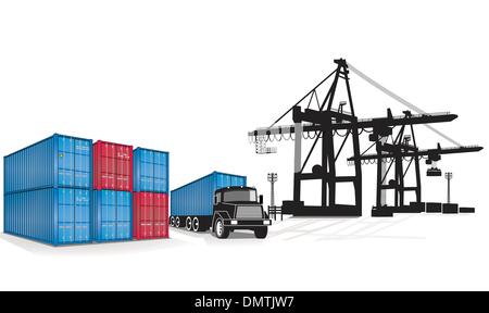 Containerladung Stock Vektor