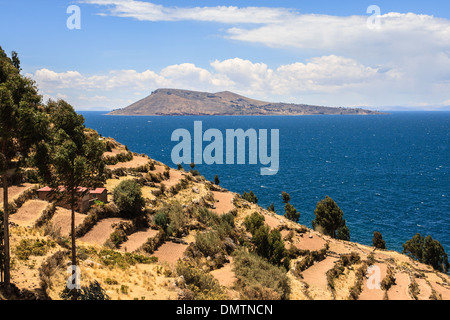 Taquile Insel nahe der Stadt Puno, Peru Stockfoto