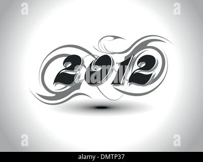 abstrakte stilvolle Text 2012 für Silvester Feier Stock Vektor