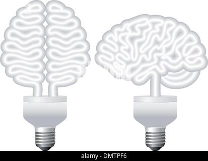 Eco Birne Gehirn, Vektor Stock Vektor