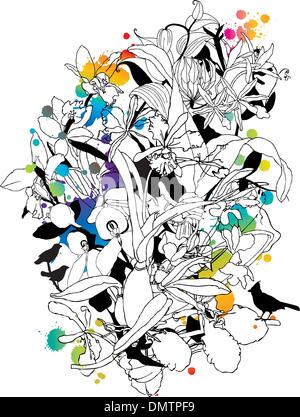 abstrakten floralen Design, Vektor Stock Vektor