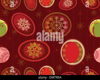 Nahtlose Muster mit Christbaumschmuck in rot backgrounds.vec Stock Vektor