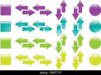 die Farbe Vektor Web Pfeil-Icon-set Stock Vektor