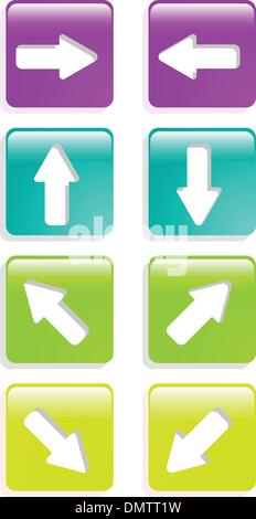 die Farbe Vektor Web Pfeil-Icon-set Stock Vektor