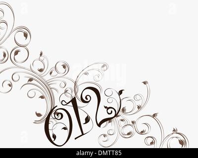 eleganten floralen Design Vektor für 2012 fest Stock Vektor