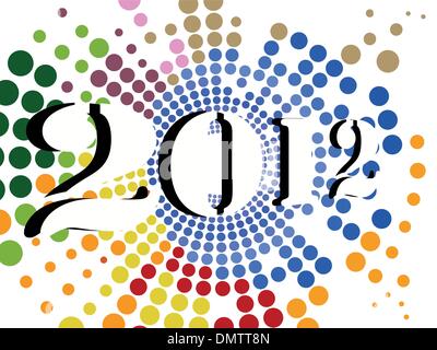 Vektor bunt gepunktete Hintergrund mit 2012 Stock Vektor