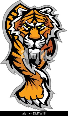 Tiger Maskottchen Körper Vektorgrafik Stock Vektor