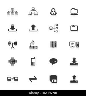 Kollektion von Vektor-Computer-Netzwerk-Kommunikation-Icons. Stock Vektor