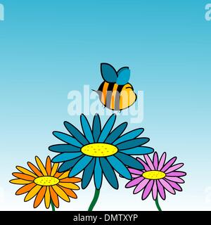 Glückliche Bienen cartoon Stock Vektor