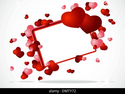 Grußkarte mit zwei Herzen Stock Vektor