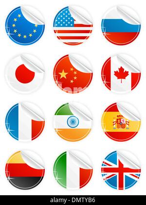 Glänzende Peeling nationale Symbole Stock Vektor