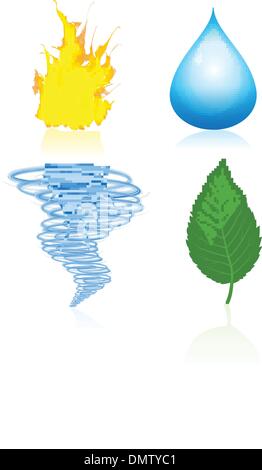 Vier Elemente der Natur Stock Vektor