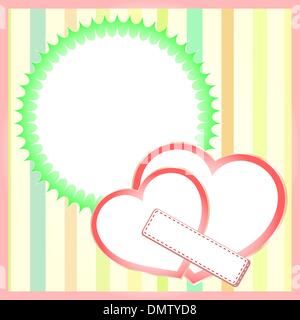 Zwei Herzen Papierhintergrund, Sankt Valentinstag Vektor Stock Vektor