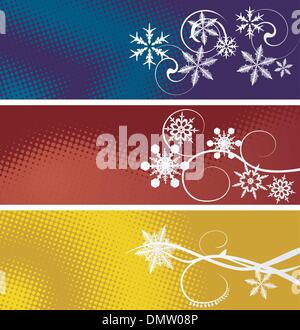 Satz von drei Winter-Banner Stock Vektor