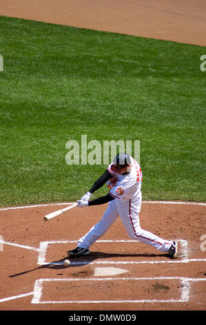4. September 2009 - Baltimore, Maryland, USA - 30. August 2009: Baltimore Orioles Nick Markakis (21) beim Spiel zwischen den Cleveland Indians und die Baltimore Orioles at Camden Yards in Baltimore, Maryland, in der Baltimore Orioles 5: 2 gewann (Credit-Bild: © Southcreek Global/ZUMApress.com) Stockfoto