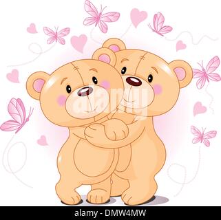 Teddybären in der Liebe Stock Vektor