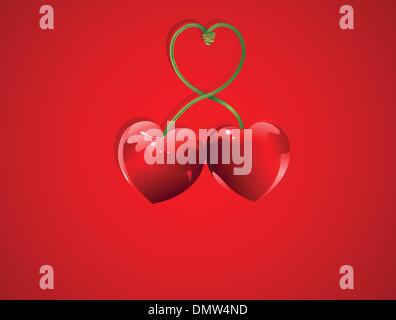 Valentine Cherry love Stock Vektor
