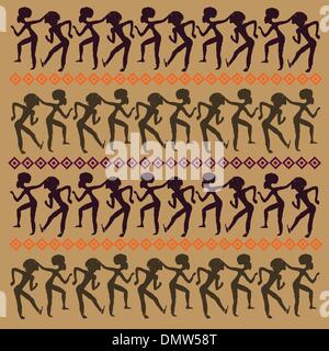 Afrikanische Silhouetten auf Hintergrund Stock Vektor