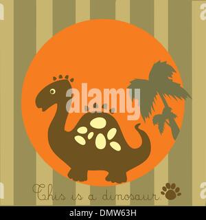 Dinosaurier auf gestreiften Hintergrund Stock Vektor