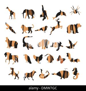 farbige Frühjahr-Sommer-Aufkleber Stock Vektor