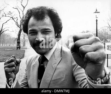 19. März 1979 - ist London, England, UK - JOHN CONTEH (Foto) ein ehemaliger britischer Boxer. Gewann er im Mittelgewicht Goldmedaille bei den British Commonwealth Games 1970, und er gewann den WBC-Schwergewichts-Krone im Oktober 1974.  (Kredit-Bild: © KEYSTONE USA Bilder) Stockfoto