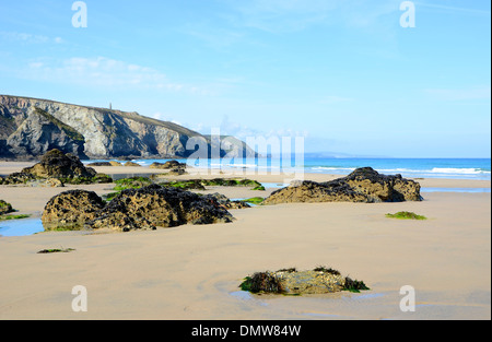 Der Strand von Porthtowan in Cornwall, Großbritannien Stockfoto