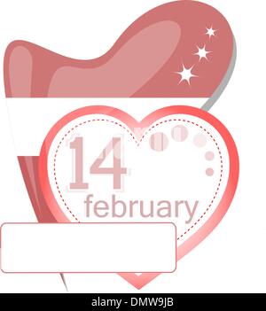 Valentine-Kalender-Icon. Liebe Herz Einladungskarte Stock Vektor
