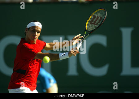 21. März 2005; Indische Brunnen, Kalifornien, USA; ROGER FEDERER bei den Pacific Life Open Tennis - WTA - 15. März 2005. Stockfoto