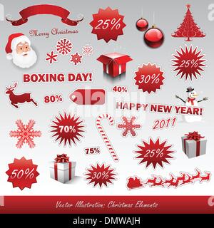 Weihnachtstag Symbole Weihnachtskollektion Stock Vektor