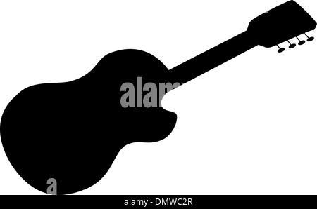 akustische Gitarre, silhouette Stock Vektor