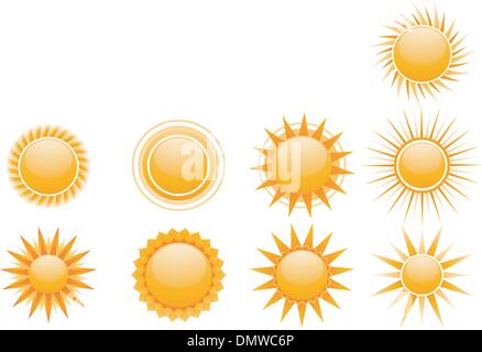 Sonnen-Icons-Auflistung Stock Vektor