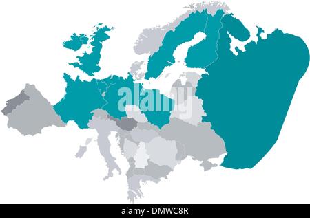 Vektorkarte von Europa Stock Vektor