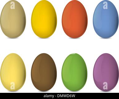 Ostereier setzen. Bunt, realistische Vektor-Illustration, EPS10. Stock Vektor