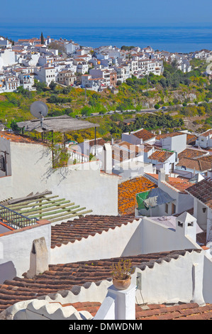 Frigiliana. Berge Axarquia, Provinz Malaga. Costa Del Sol, Andalusien. Spanien Stockfoto